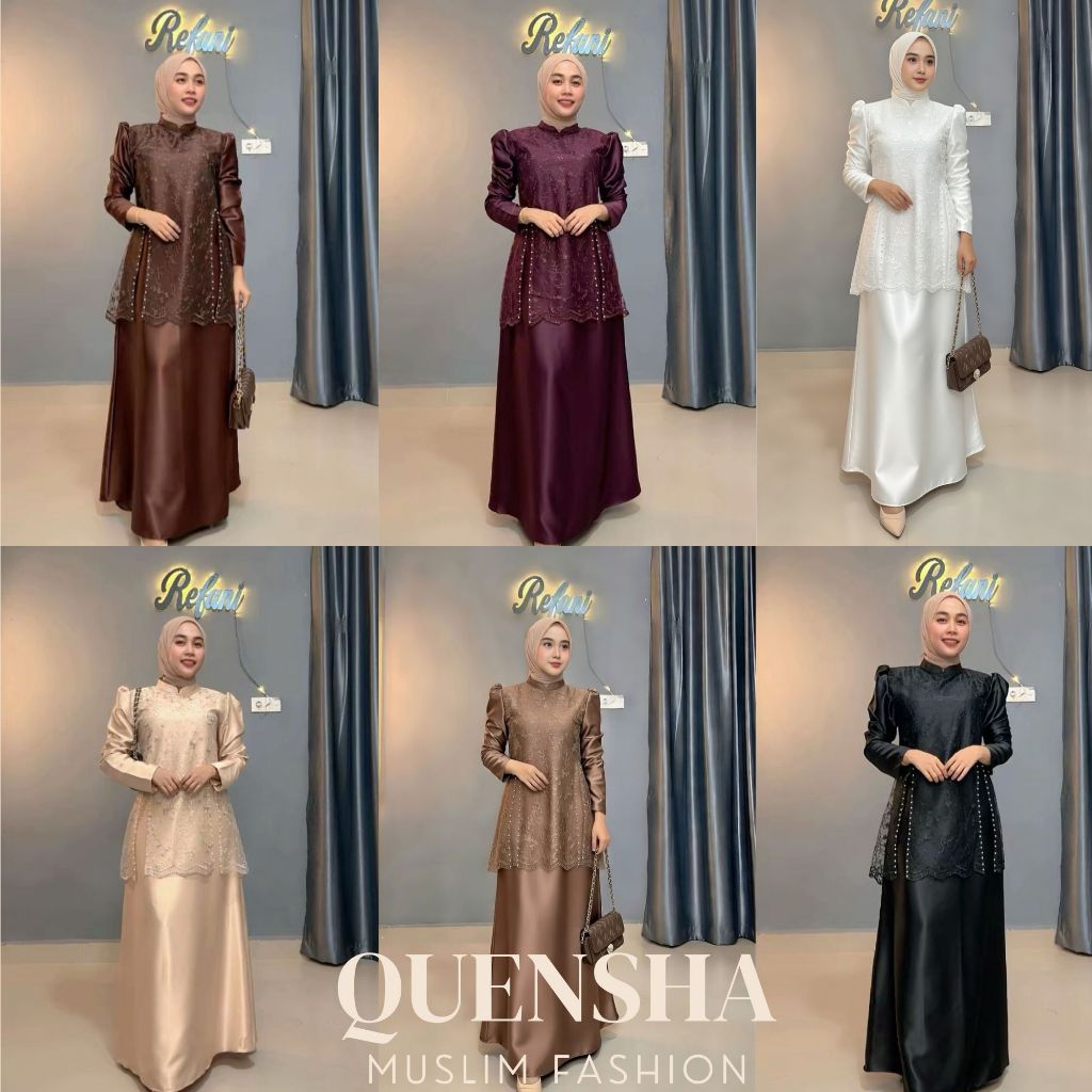 Julia Dress Gamis Kondangan Brokat Mahogany Terbaru 2026 Bahan Satin Velvet Mewah Model Mutiara Baju