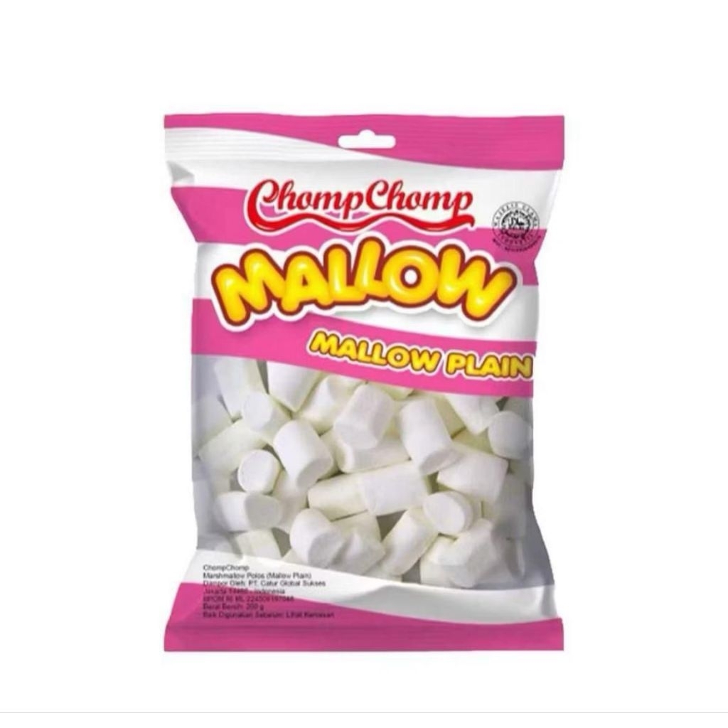READY STOK! Chomp-Chomp Mallow Plain Marshmallow 200gr  bahan Dubai Chewy Cookie
