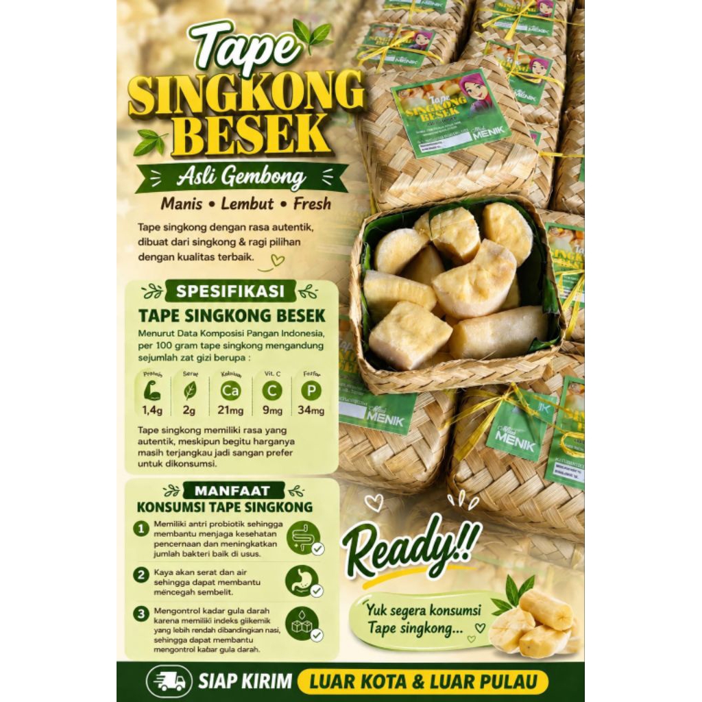 TAPE SINGKONG TAPE GEMBONG MANTAP
