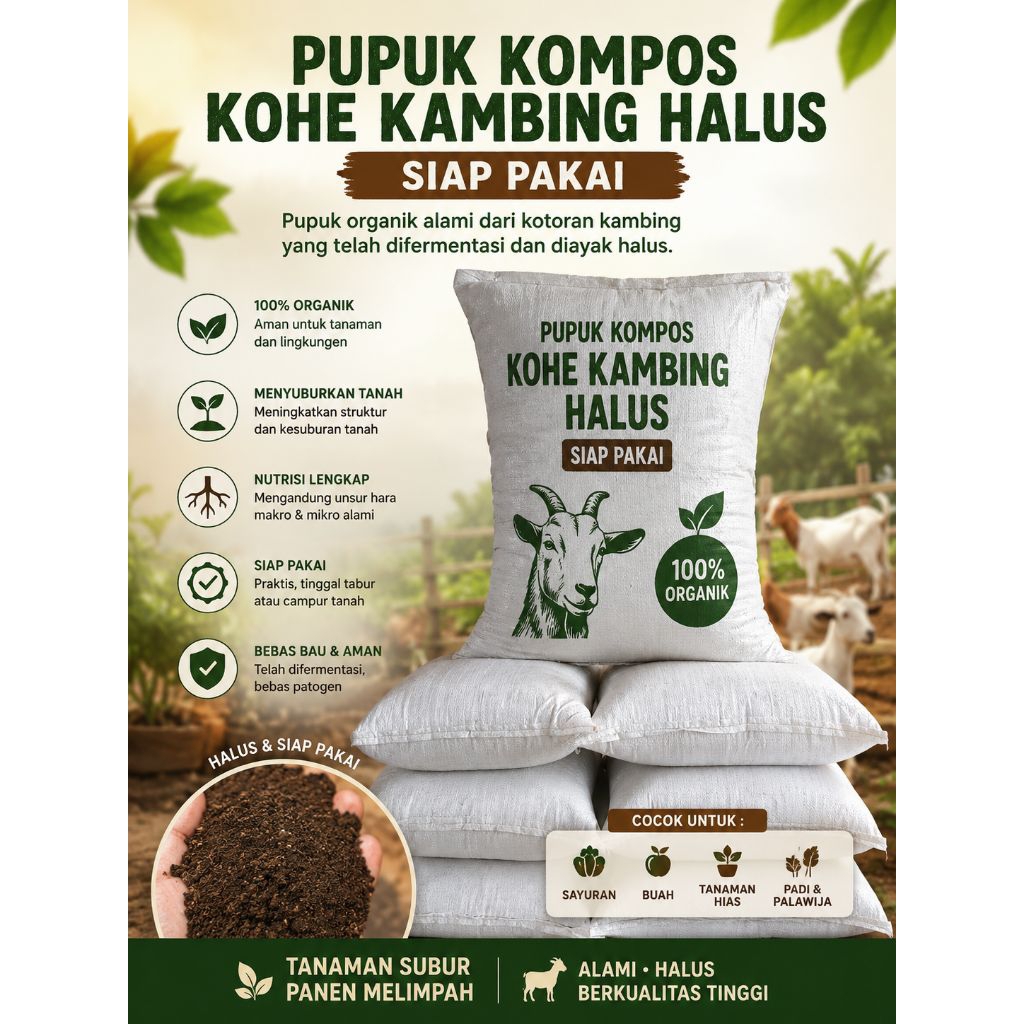 Karung 20kg Pupuk kompos/pupuk organik/media tanam/pupuk kandang/halus fermentasi