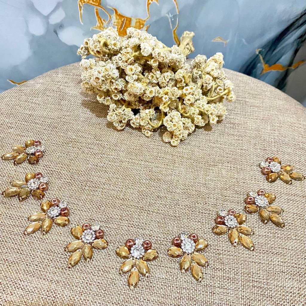 payet 1 set/payet rangkai premium, payet tempel kebaya, aksesoris kebaya mewah, payet kristal champa