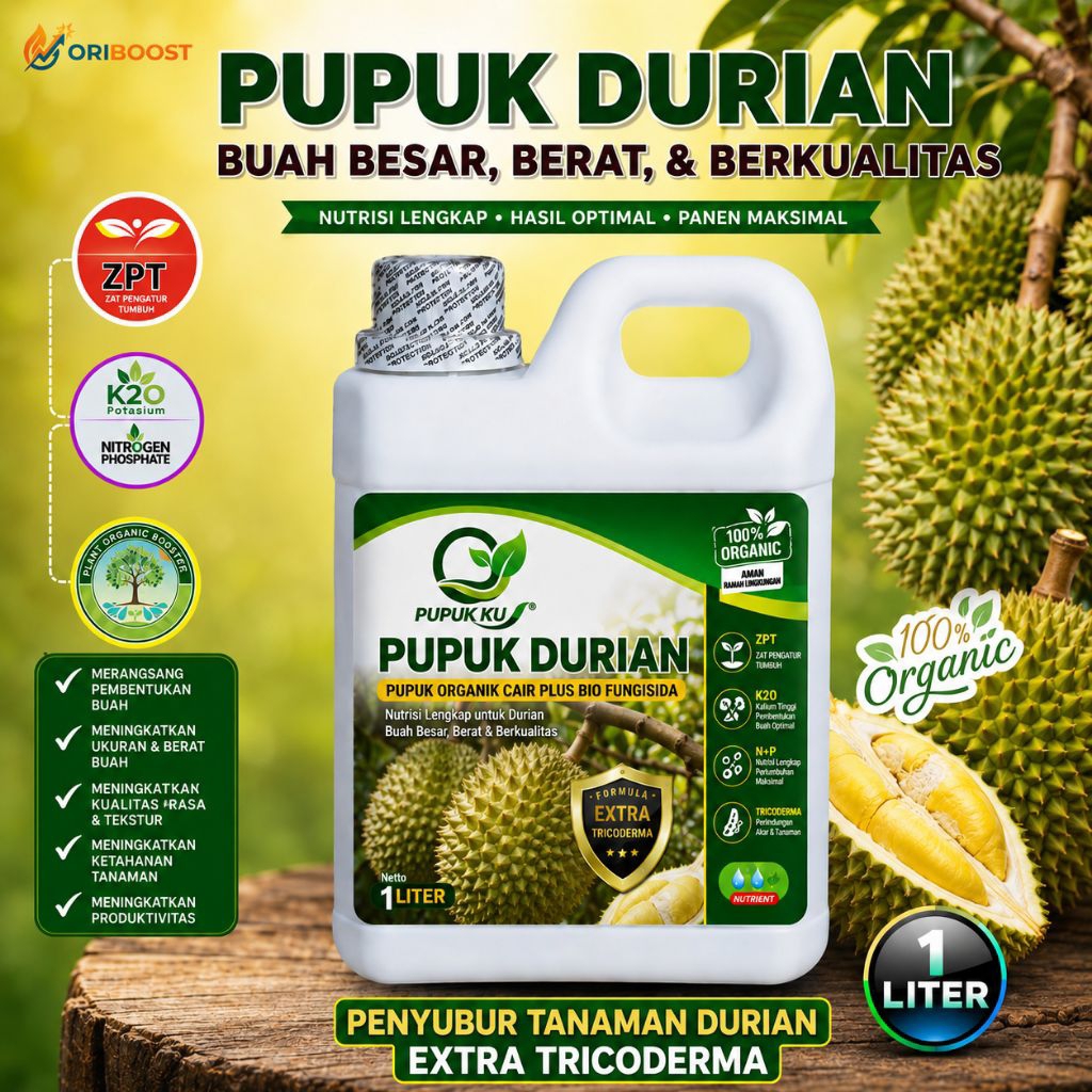Pupuk Organik Cair Durian Cepat Berbuah Lebat Tidak Rontok Bunga Booster Durian Montong