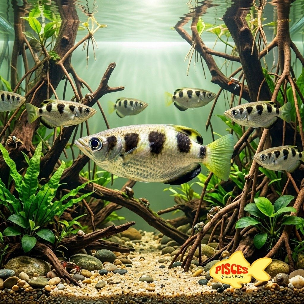 Ikan Archer Fish / Ikan Sumpit Air Tawar Brackish | Ikan Hias Unik Pemanah Air Aquarium
