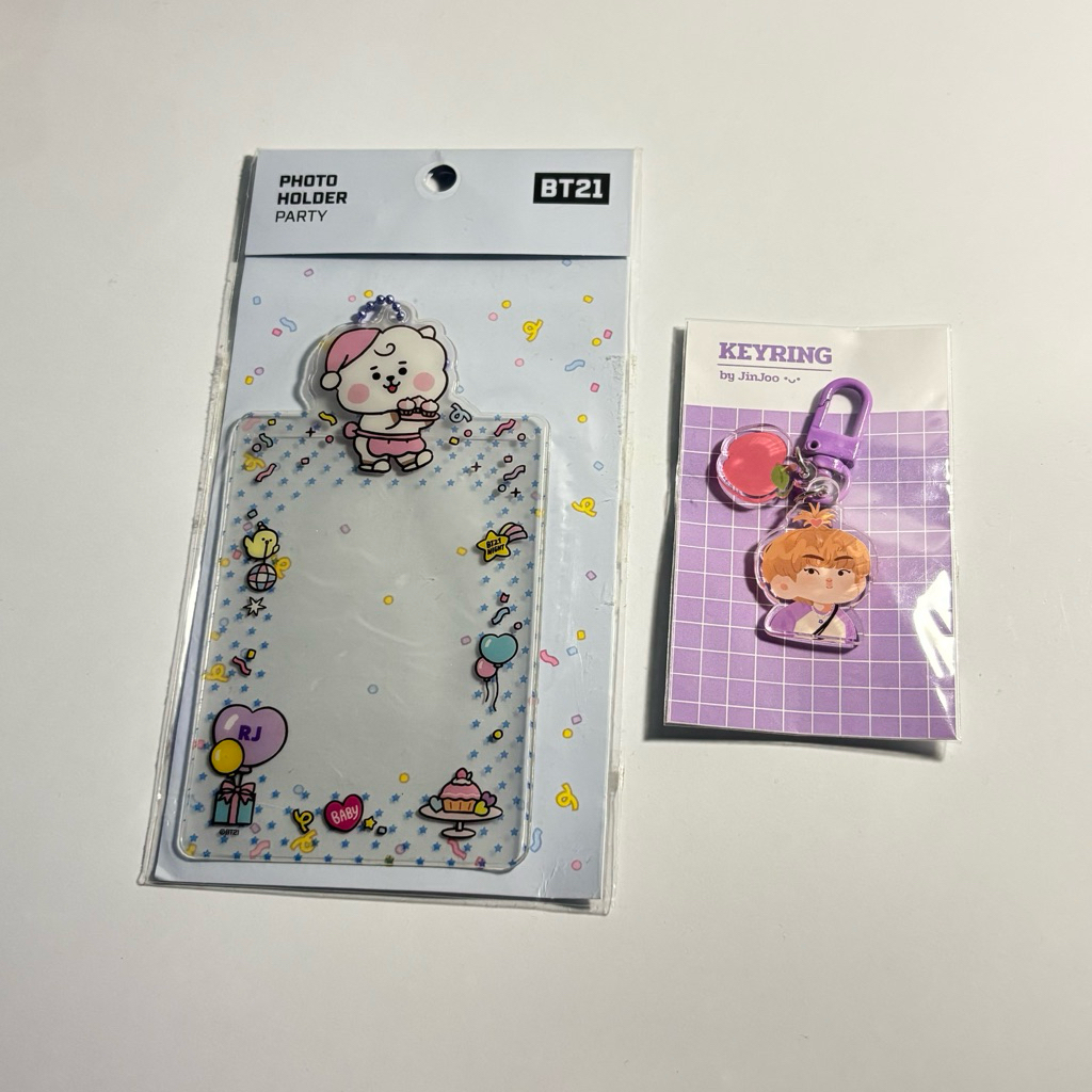 photocard holder bt21 official rj seokjin keyring jinjoo