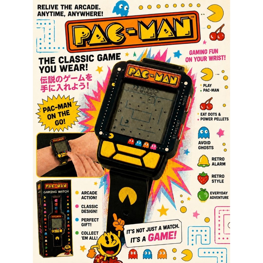 Jam Tangan Gaming PAC-MAN Game Watch