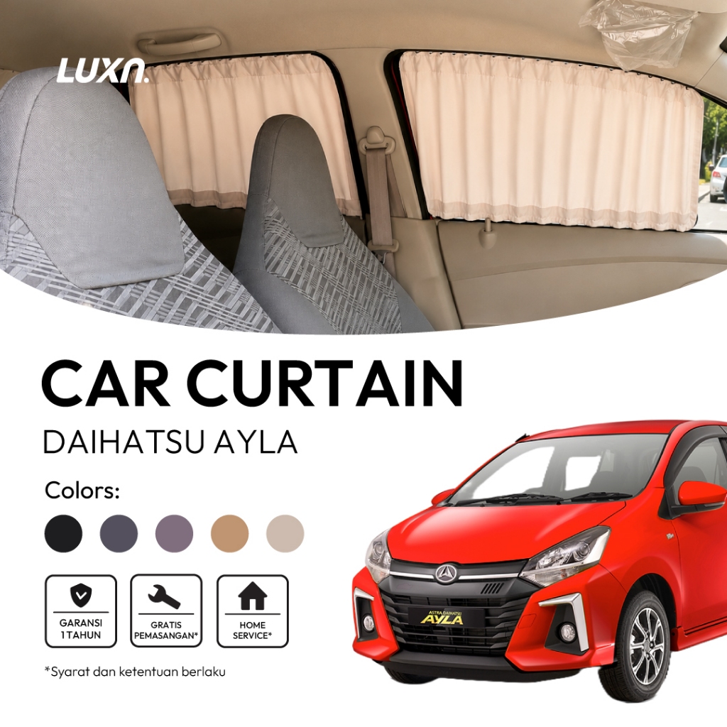 Tirai Jendela Mobil, Custom Car Curtain Premium | Interior Mobil | Daihatsu Ayla | Luxn Auto