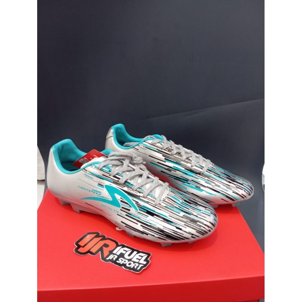 Sepatu Bola Specs Lightspeed Reborn Fg Aqua Silver