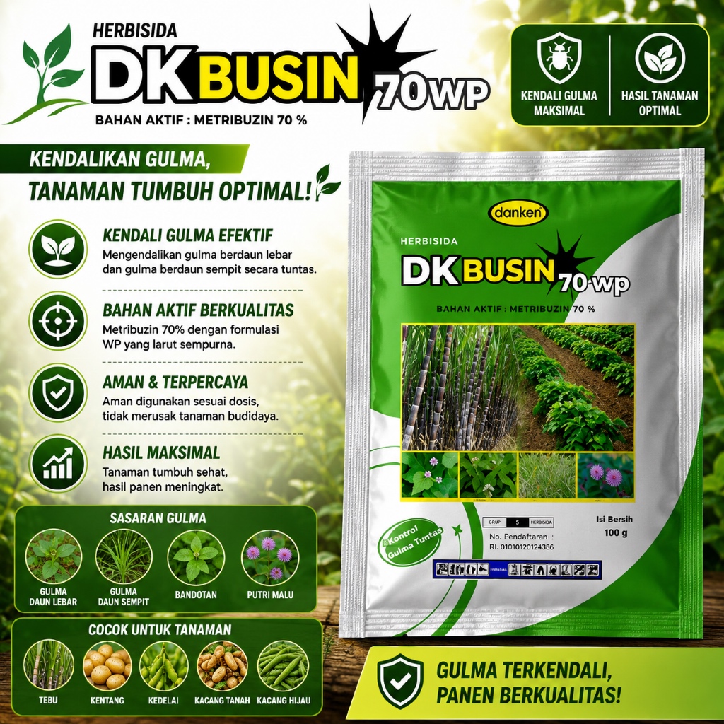 Herbisida DK Busin 70WP 100 gram | DK Busin 100 gram