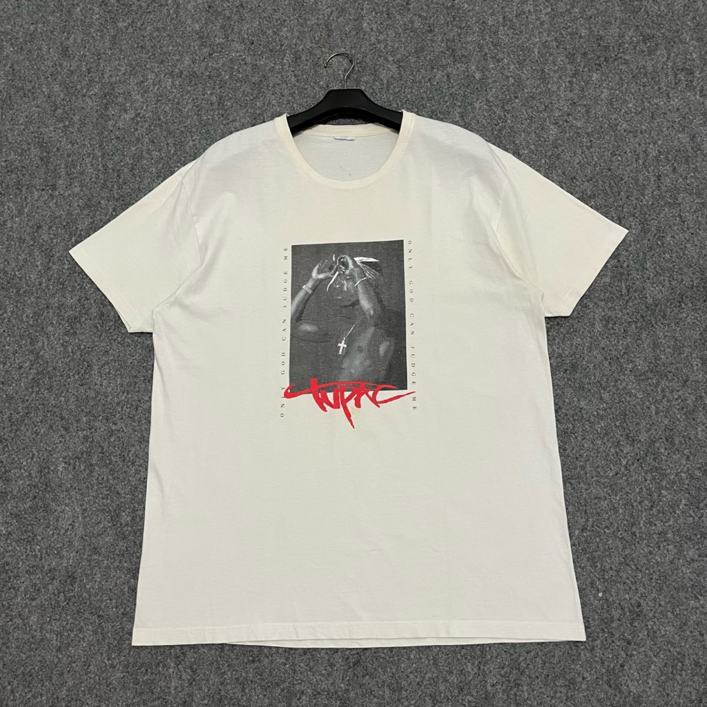 Vintage Built Up Oversized 2Pac White T-shirt