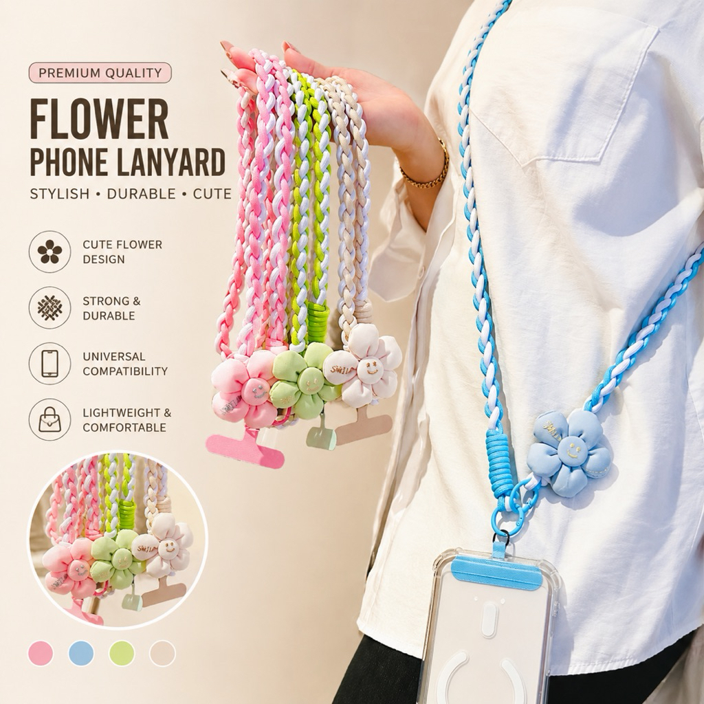Tali Gantungan Hp Selempang / Tali HP Lanyard Universal Bisa Cross-Body Motif Lucu Gantungan Handpho