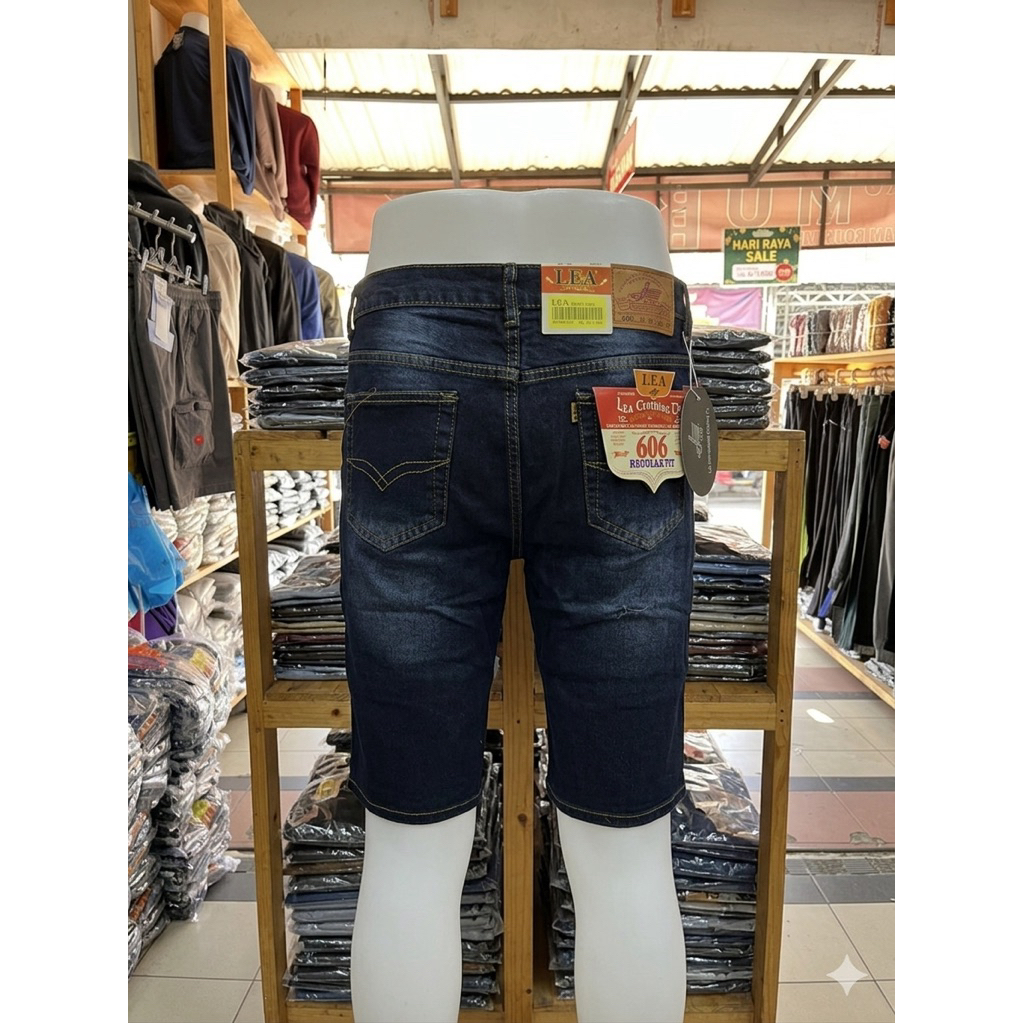Celana Jeans Pendek Pria LEA Denim Premium