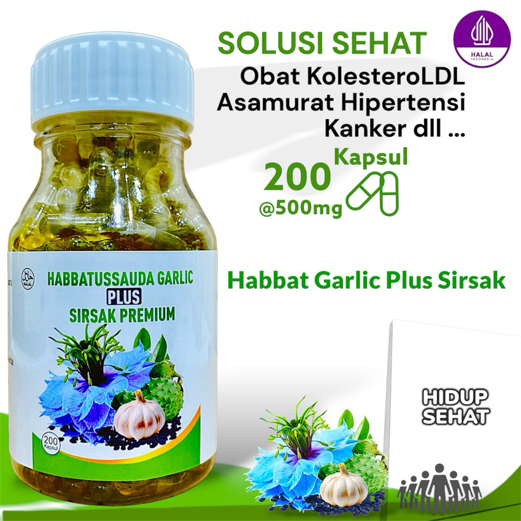 Kapsul Habbatussauda Garlic Oil Extra Sirsak Sehat Sentosa Isi 200 Habbat Bawang Putih Sirsak