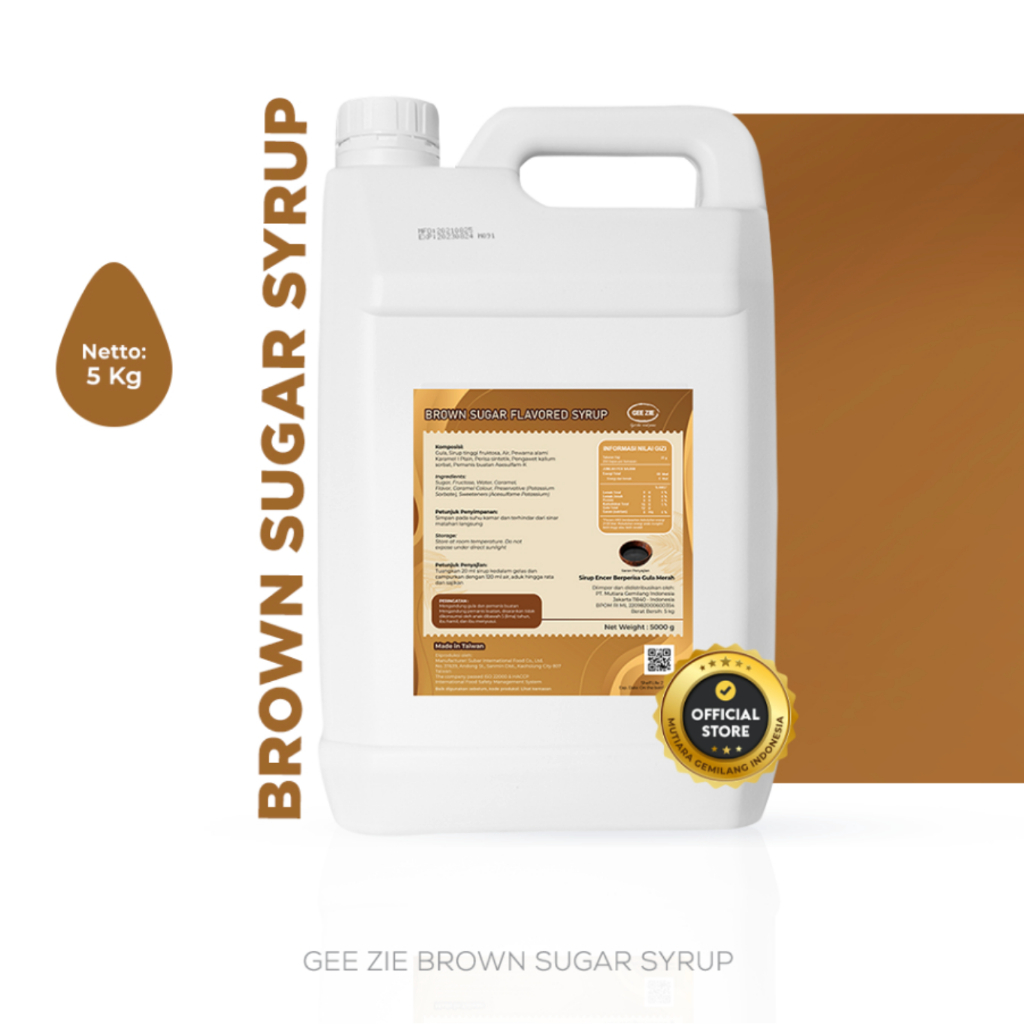 Comefood Gee Zie Brown Sugar Syrup Import Taiwan 5 Kg