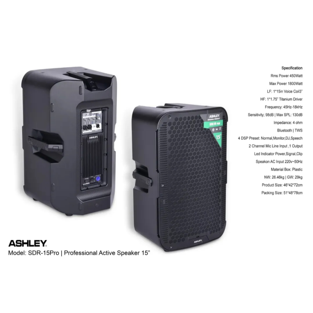 Speaker aktif ashley sdr 15pro speaker aktif ashley 15 inch speaker aktif ashley sdr 15 pro original