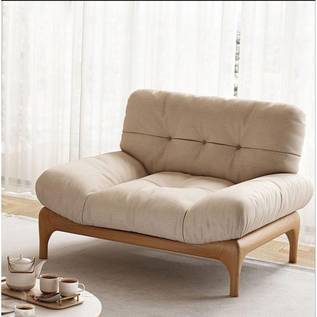 Kursi sofa 1 seater kayu jati