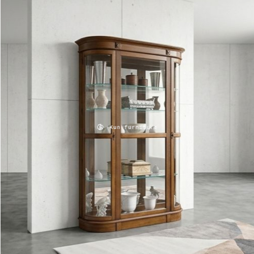 lemari hias jati lemari pajangan kaca | kun furniture