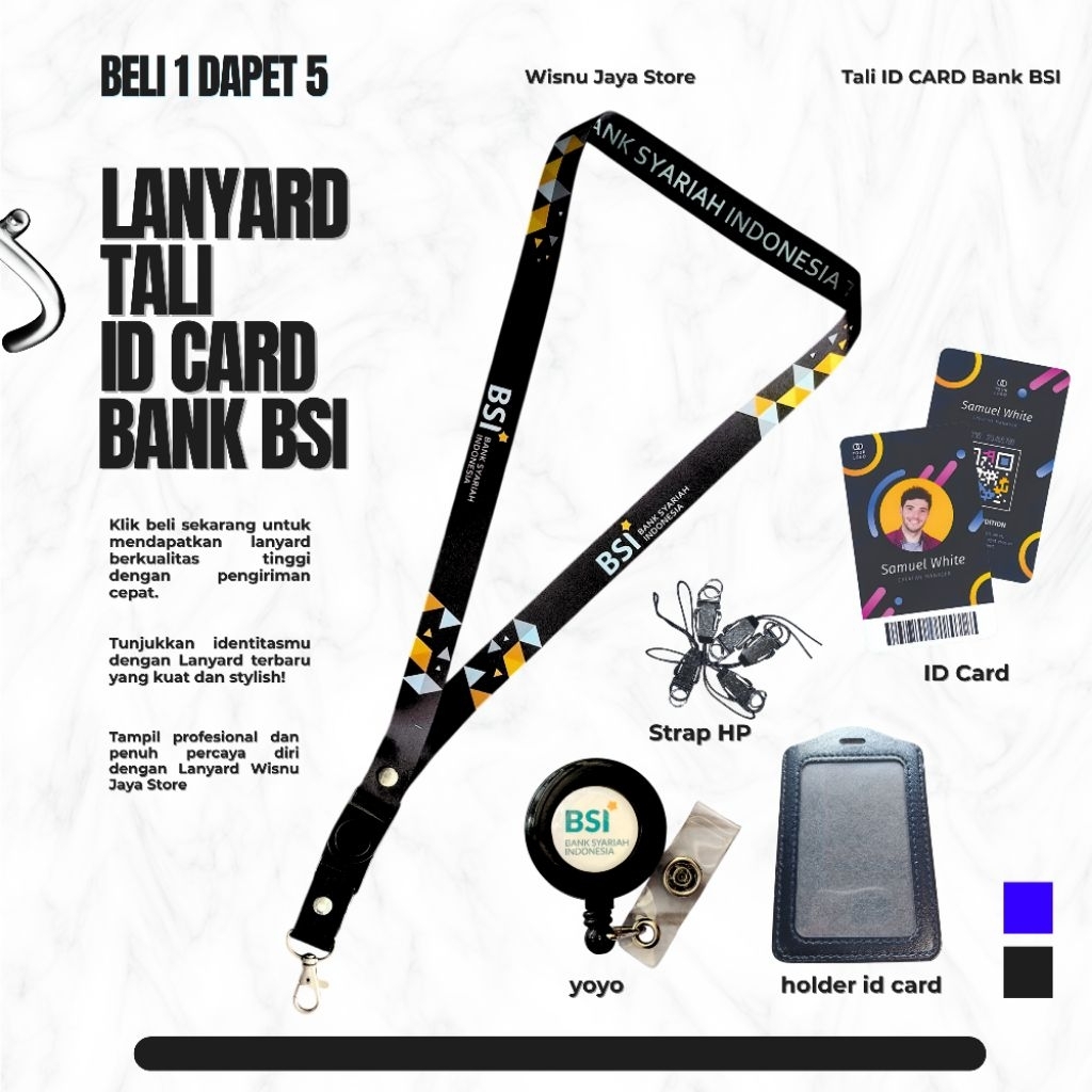 LANYARD/ID CARD BSI | LANYARD BANK BSI TERMURAH BERKUALITAS [READY STOK]