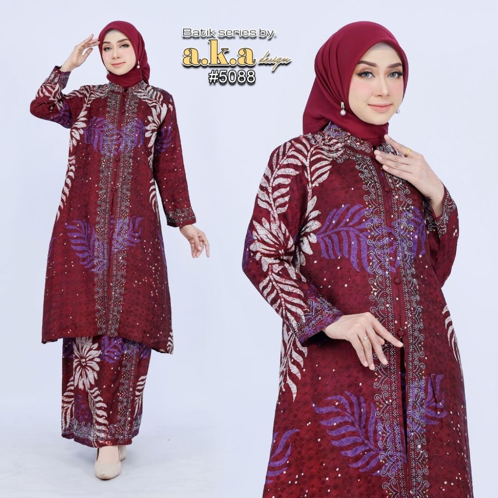 cod setelan tunik batik viscos code 5088 by aka design
