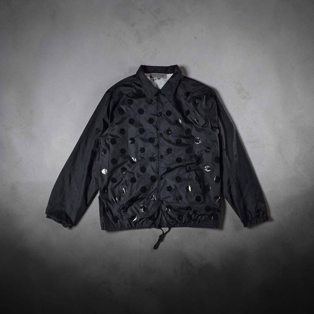 Comme Des Garcons Good Design Shop Polkadot Coach Jacket Black Rare IS-J001
