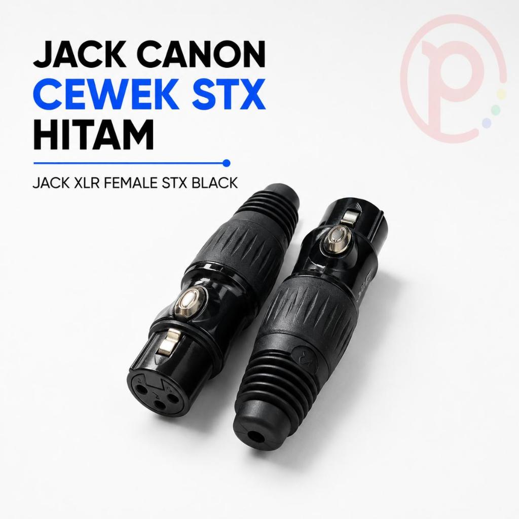 Jack Canon Cewek STX Hitam / XLR Female Colokan Jak Jek STX Black