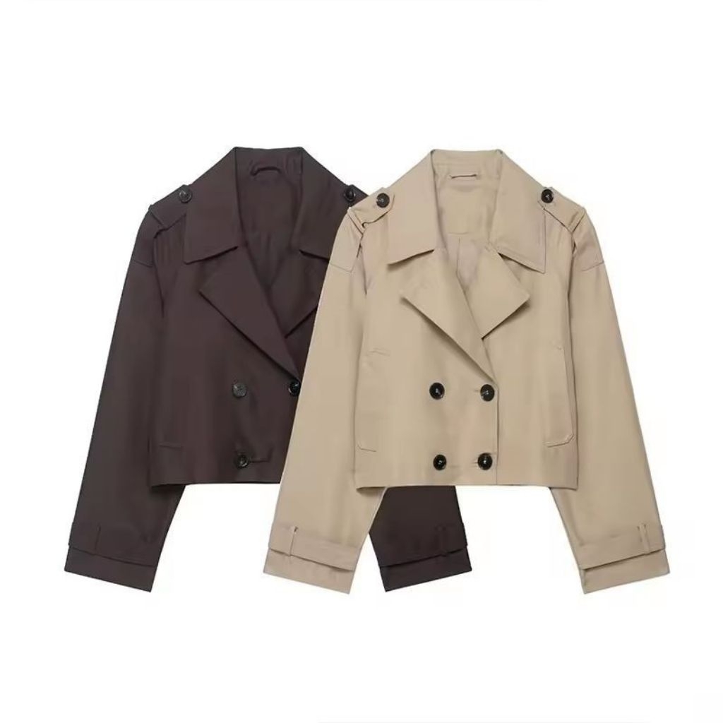 BIG PROMO Blazer Crop Trench Coat Wanita Big Size S-7XL Jaket Pendek Jumbo Korea Premium Crop Jacket