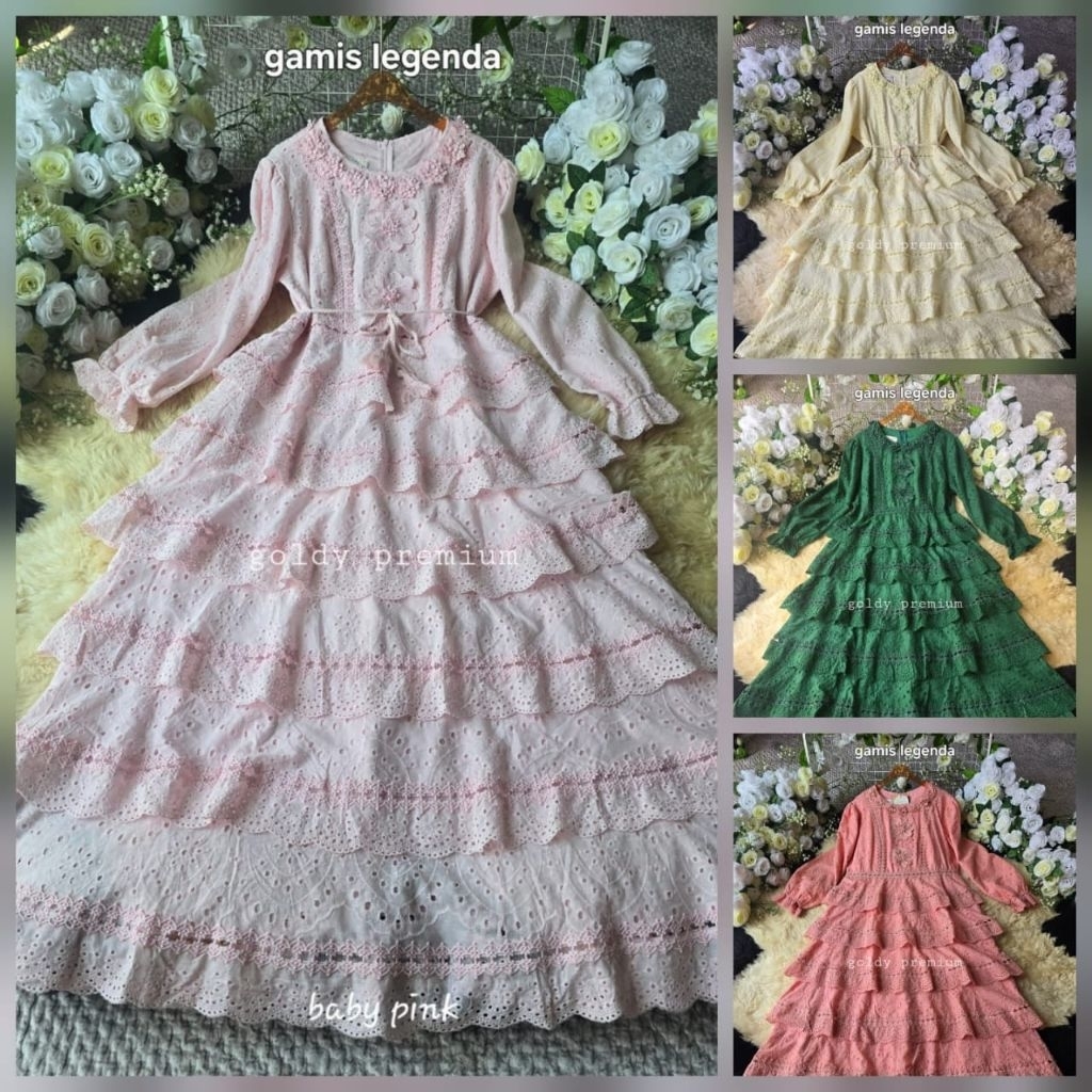 gamis katbol legenda, dress goldy, dress kev, gamis bkk, gamis putih, white maxi, dress katun bordir