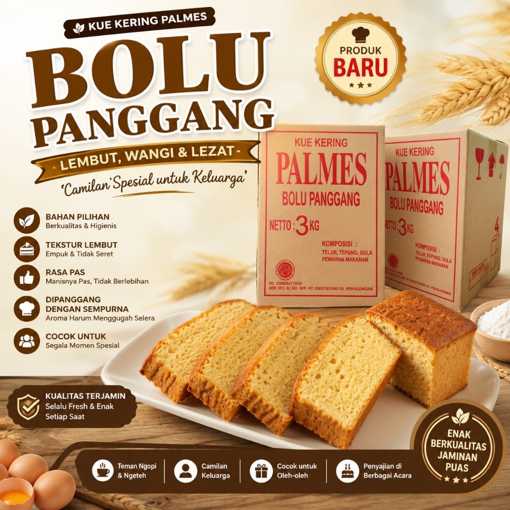 BOLU KERING PALMES BOLU PANGGANG KEMASAN 3KG