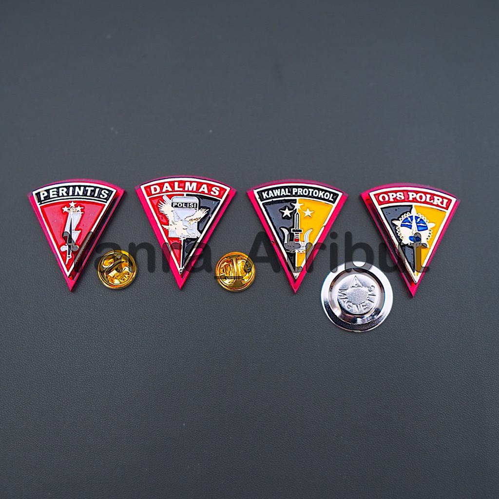 Pin Ops Polri / brevet Perintis / brivet Dalmas / pin Kawal Protokol Polri kecil Magnet Premium