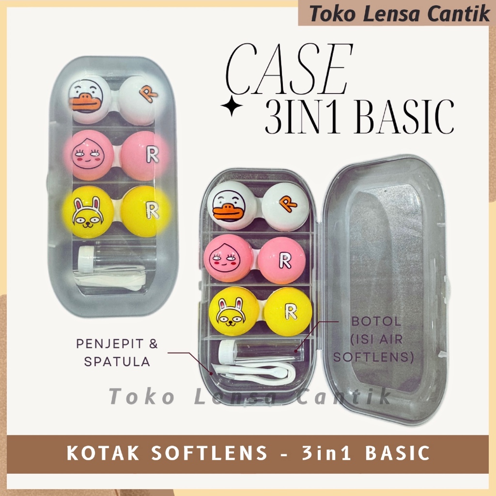 KOTAK SOFTLENS 3IN1 BASIC / WADAH SOFTLENS / TRAVEL KIT / CASE SOFTLENS / LENSCASE / SOFLEN / SOPLEN