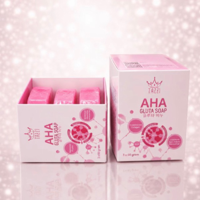 6 pcs sabun aha Tazzi PINK (kemasan terbaru 1 box isi 3 pcs)