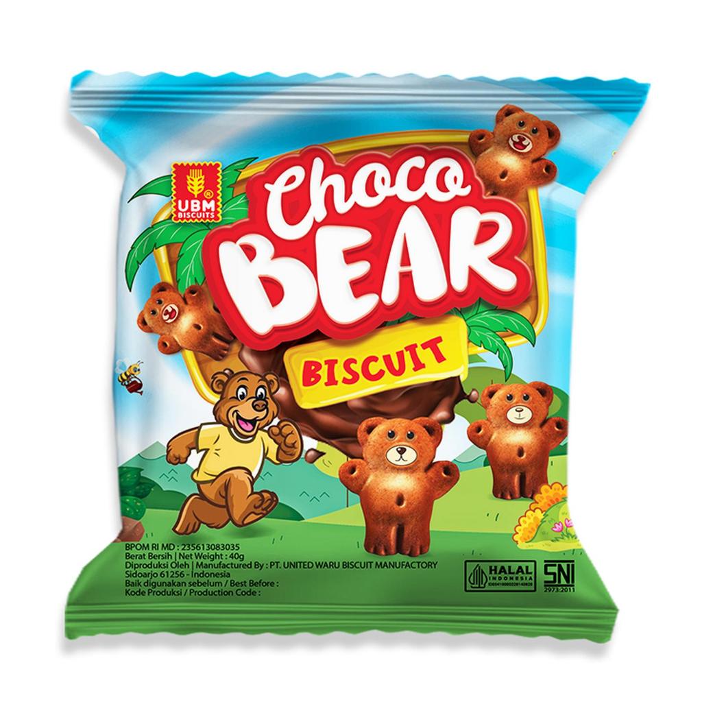 Ciki virall UBM Biscuits Choco Bear Biscuit 40g Rasa Cokelat