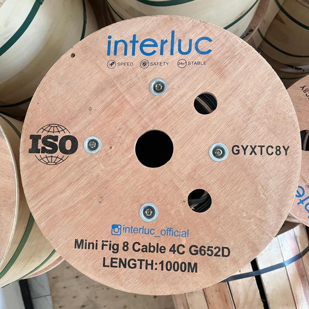 KU Mini 4 Core Fig8 1KM Interluc | Kabel Fiber Optic Cable Fig8 4Core 1000M FTTH