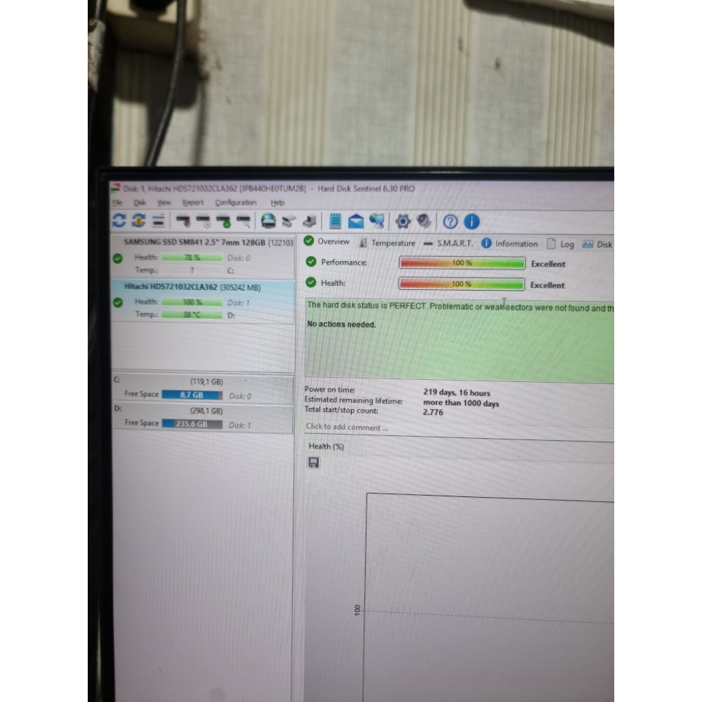 hdd pc 320gb 100%