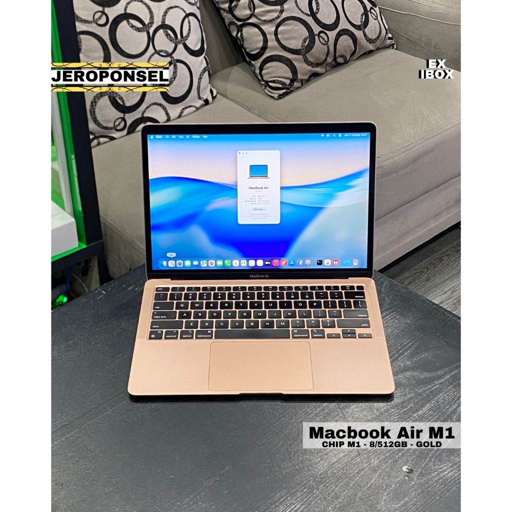 MACBOOK AIR M1 512GB GOLD EX IBOX CC 62 BH 89% ADA MINUS