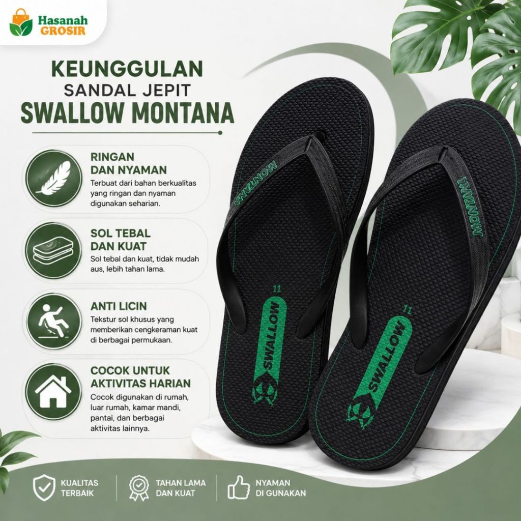 Sandal jepit savilo by swallow warna hitam emas ( Black Gold) murah