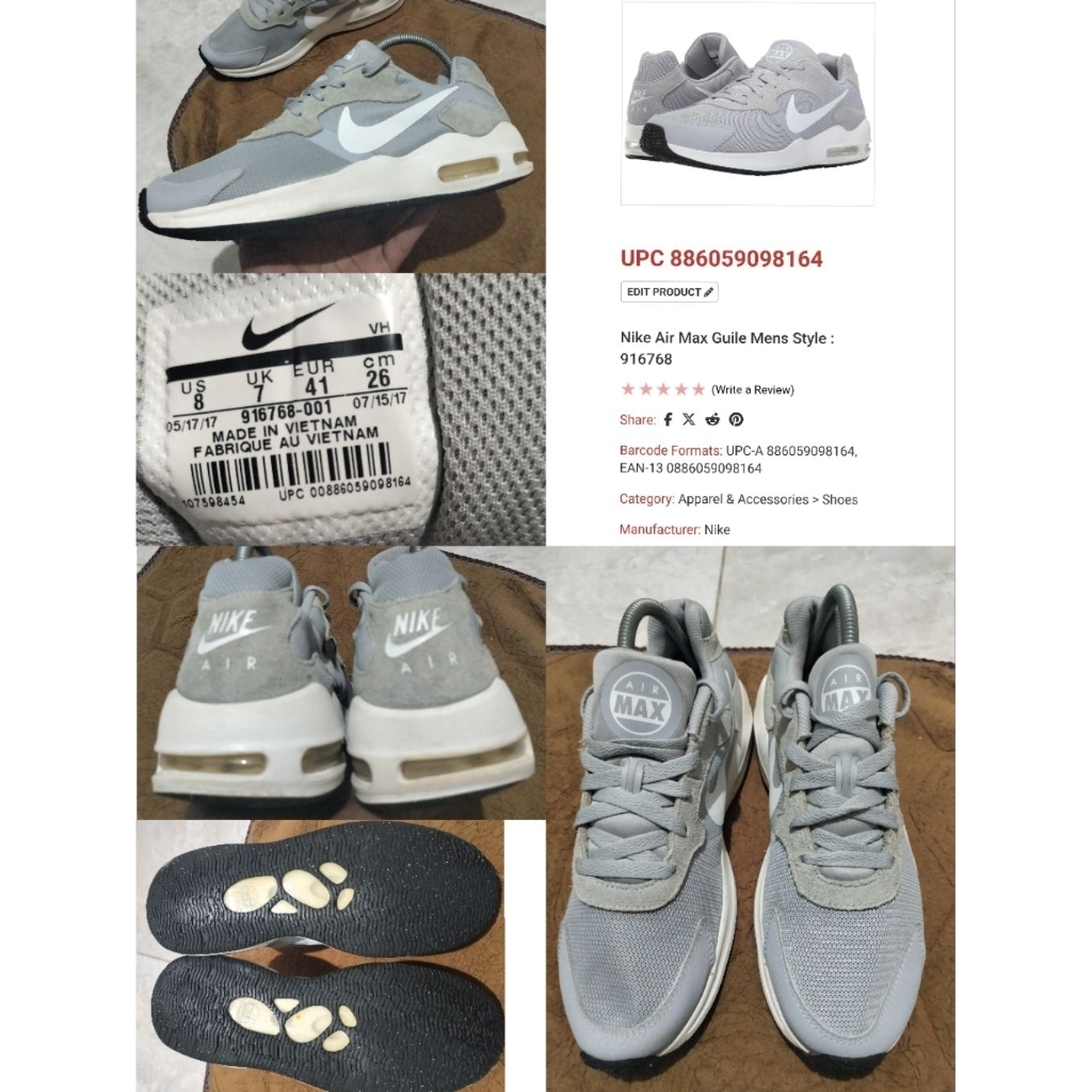 Sepatu Preloved Second Original Nike Airmax AM Guille Size 41