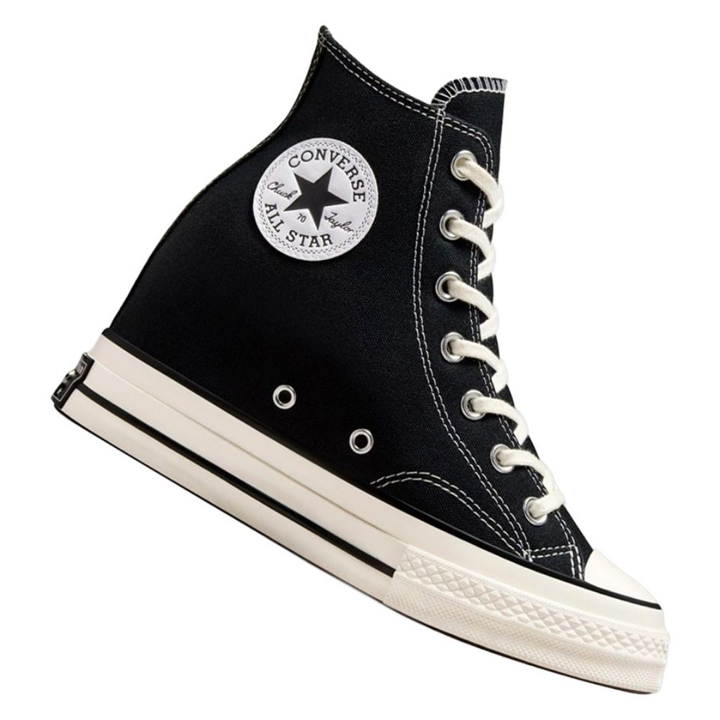(Big Sale) Sneakers Converse Chuck 70s Wedge Platform High Black White A12563C