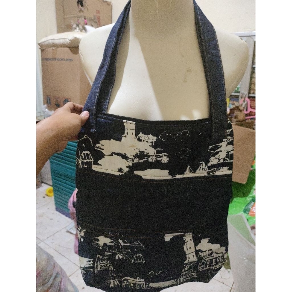 tas tote denim preloved