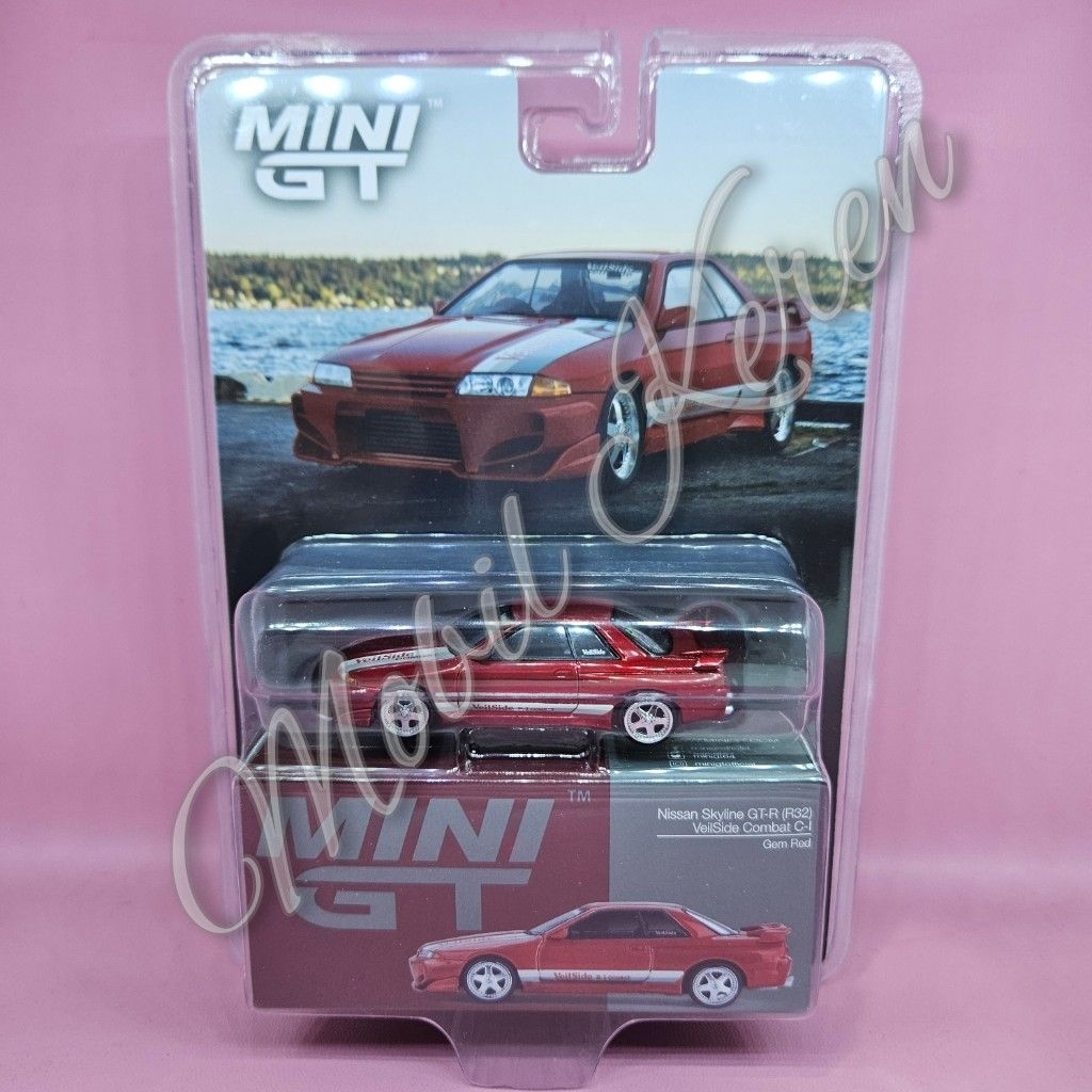 Diecast Mini GT TSM Model Blister Nissan Skyline GT-R (R32) Veilside Combat C-I Gem red ban karet