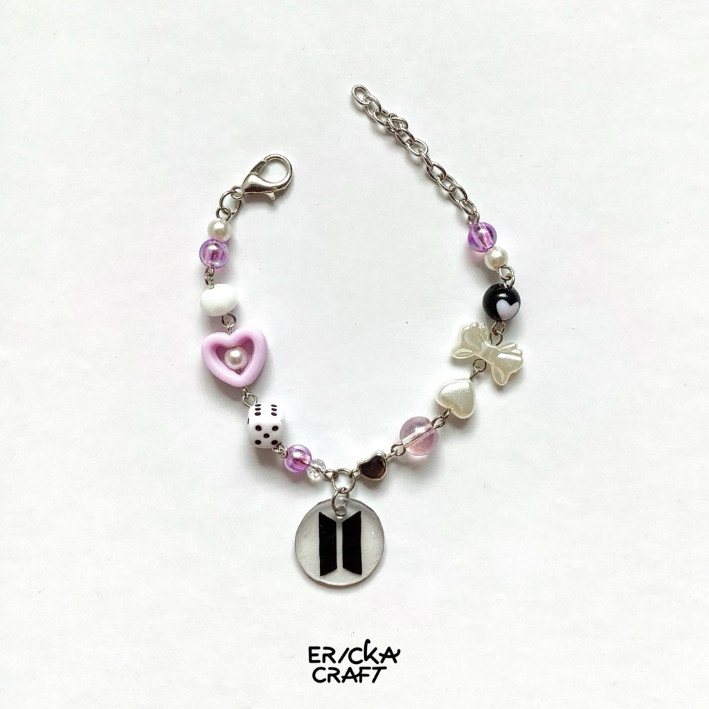 GELANG LOGO BTS BEADS BRACELET ARMY JIN SUGA J-HOPE RM JIMIN V JUNGKOOK