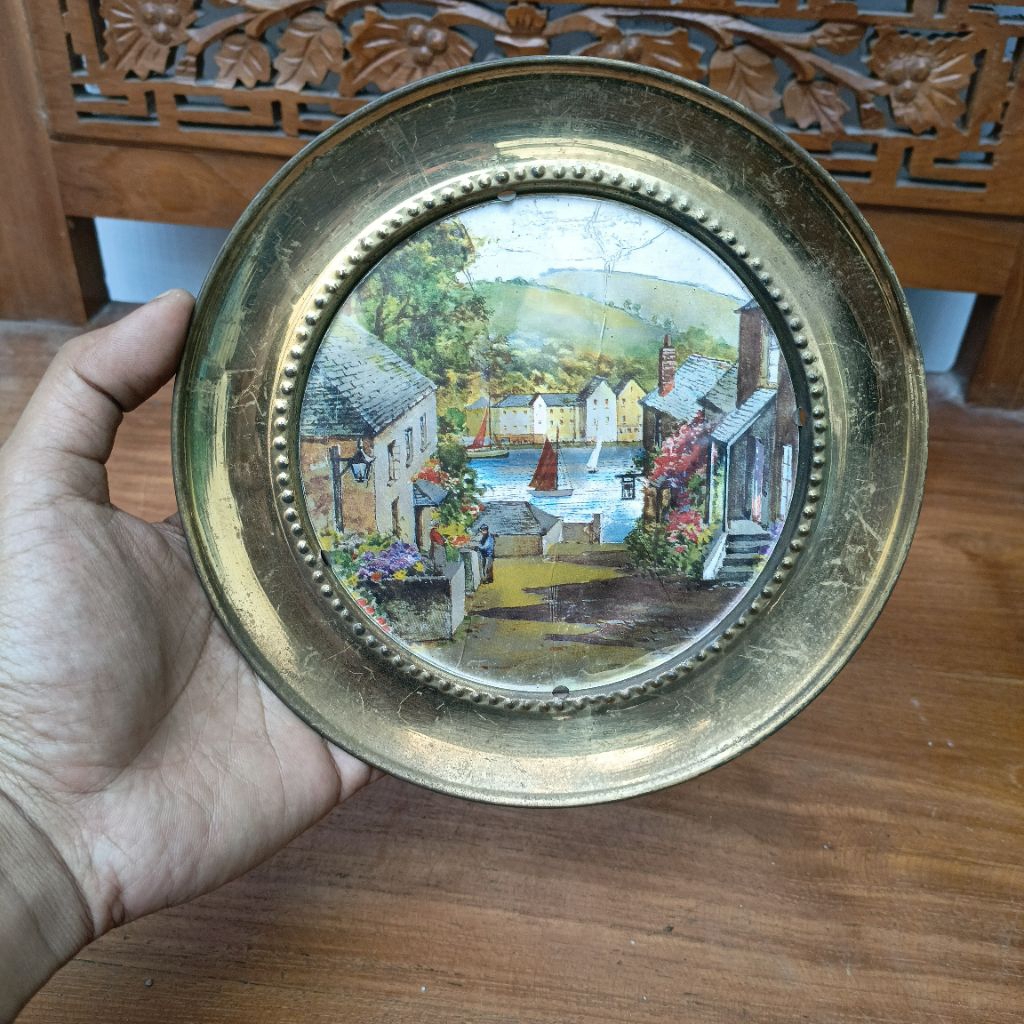 piring Kuningan eropa lawas antik jadul vintage