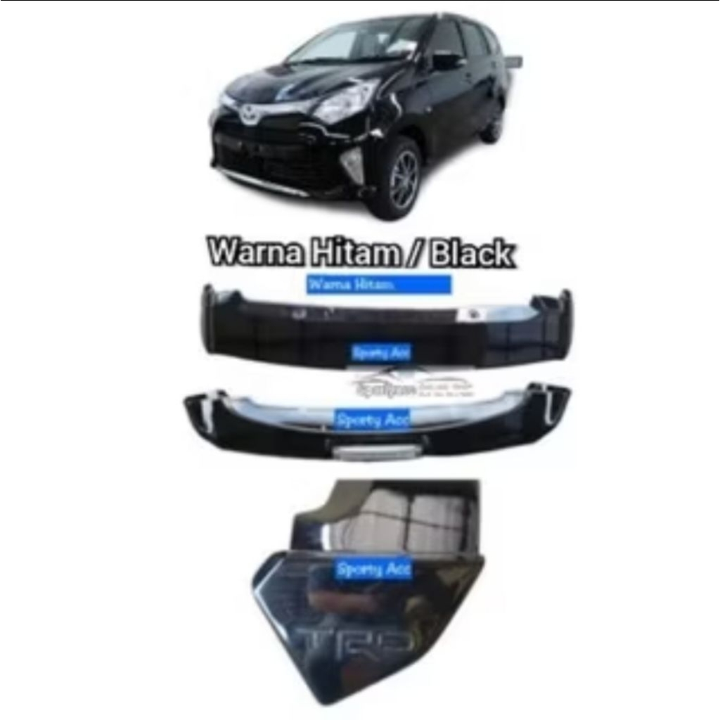 Spoiler Calya TRD Dengan Lampu Plastik ABS warna hitam