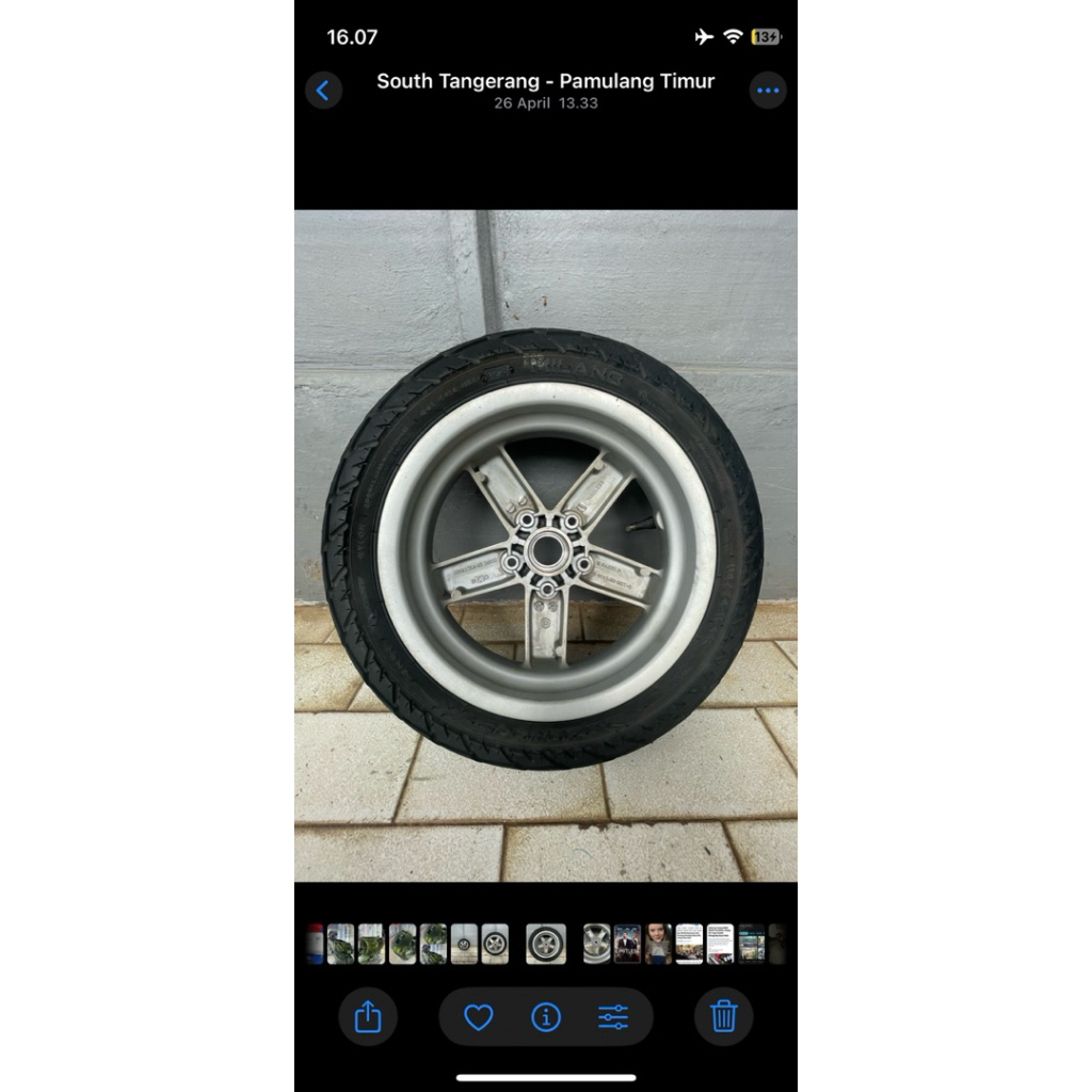 Velg depan vespa LX