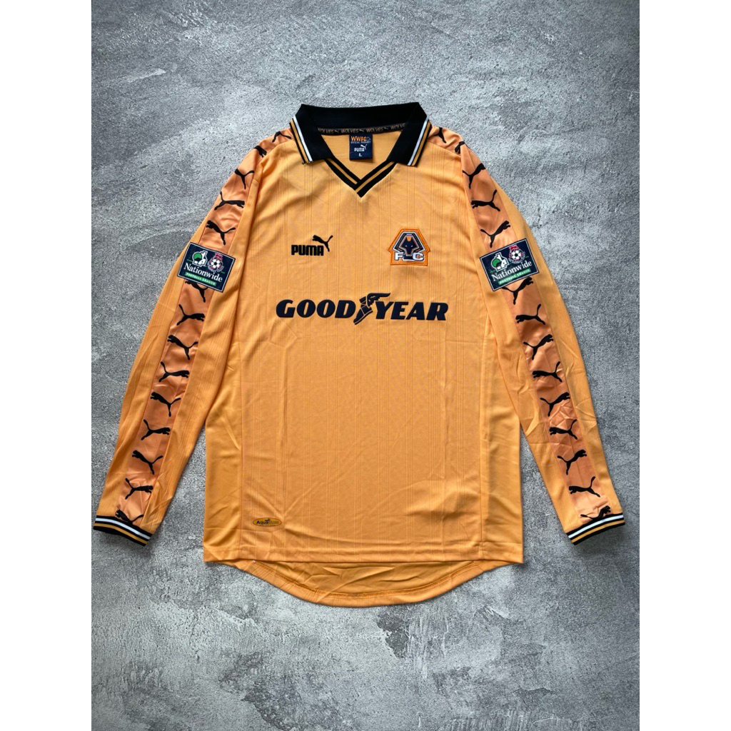 Jersey Retro Wolves Wolverhampton Wanderers 1998-99 Longsleeve Bloke Core Rare