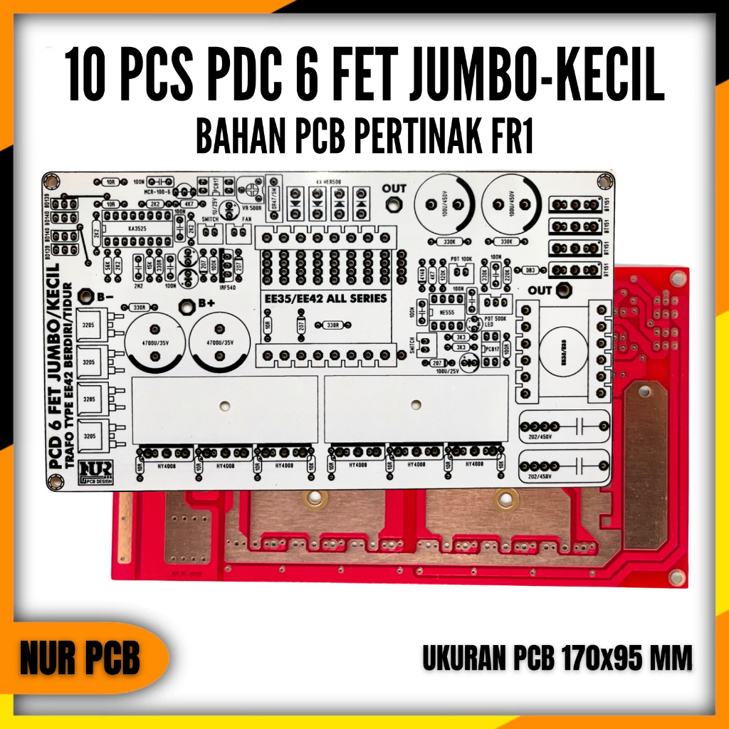 10 PCS PCB PDC 6 FET Jumbo 12V EE35 EE42 Protector Flip Flop FR1 10PCS-PDC-003