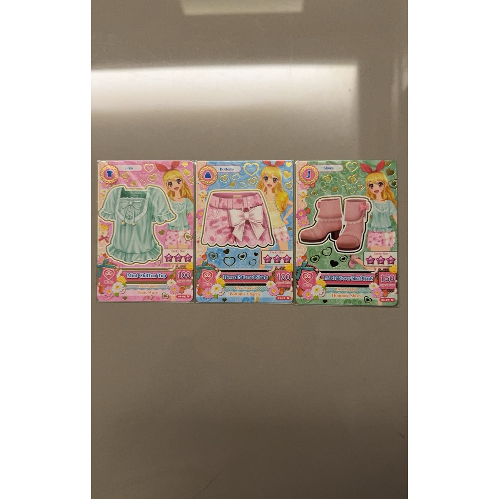 Kartu Aikatsu Normal Card Ichigo Hoshimiya Season 1 Versi 1 Mint Chiffon Top Flower Patterned Shorts