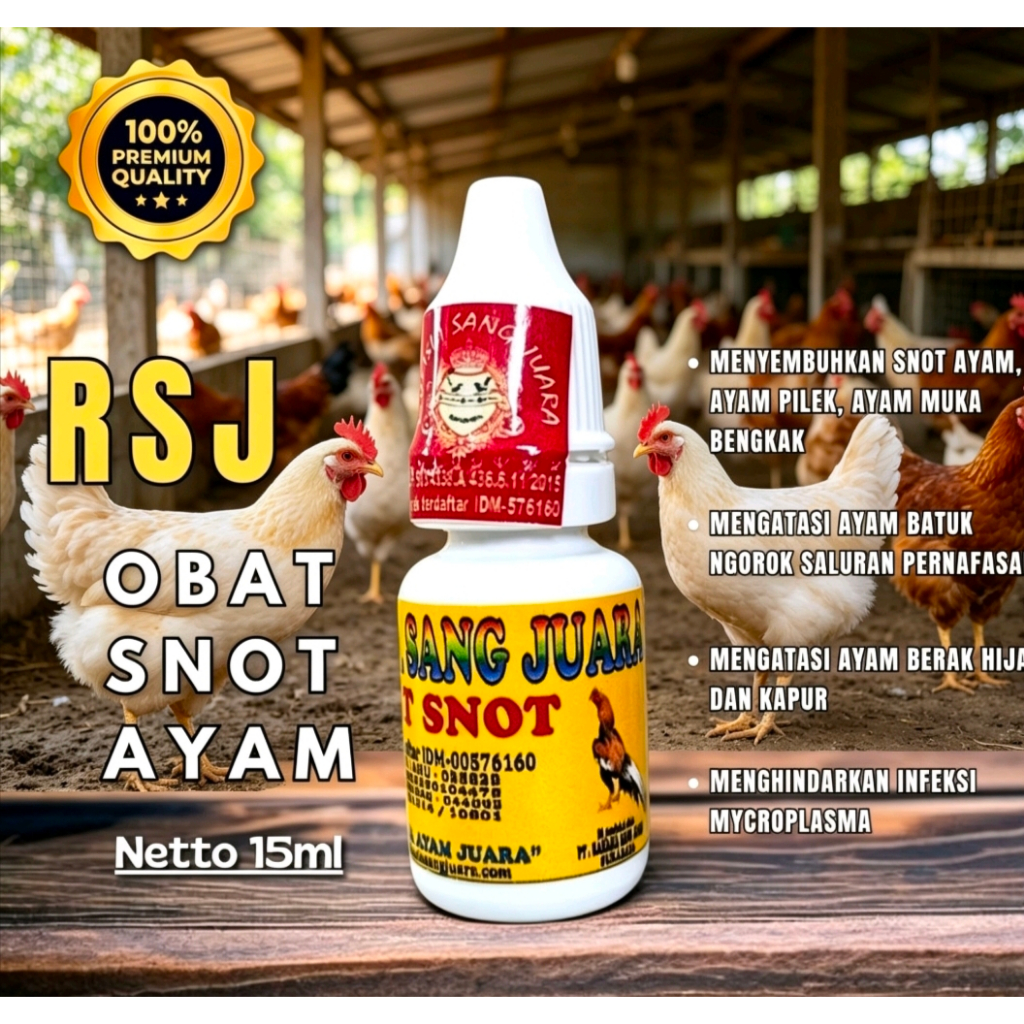 Obat Snot Ayam 15ml - Dapat Menyembuhkan Snot Ayam Pilek Muka Bengkak & Saluran Pernafasan