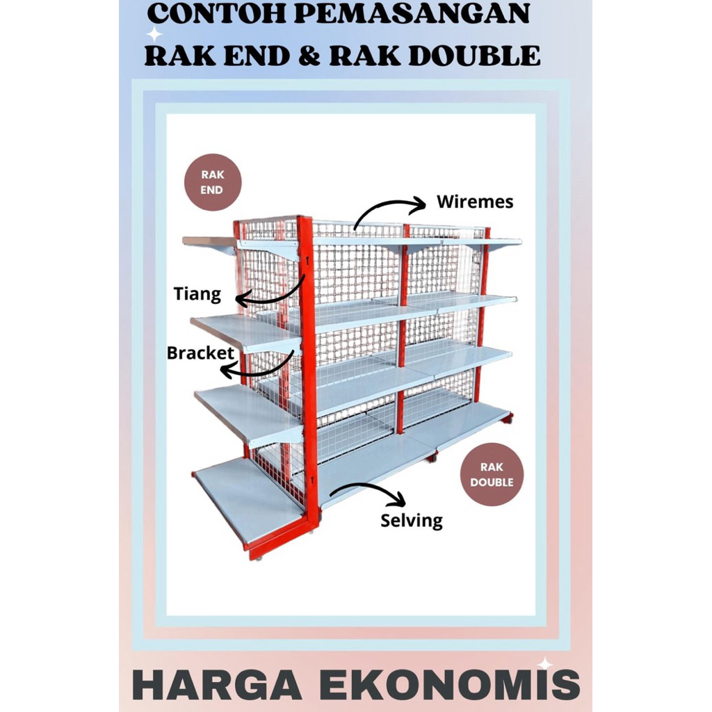 RAK gondola / Rak indomaret bisa COD tebal 1.2 mm