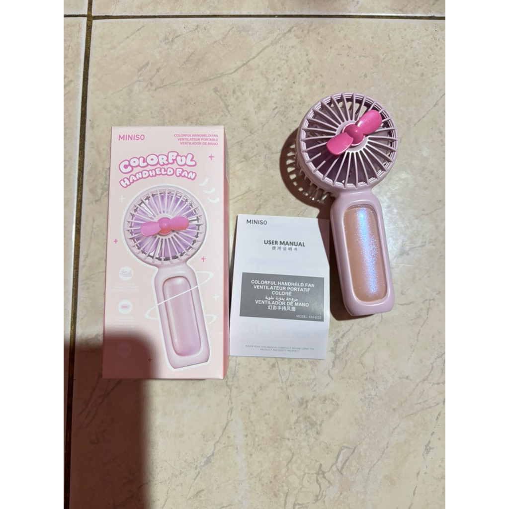 Kipas Angin Portable Pink Miniso