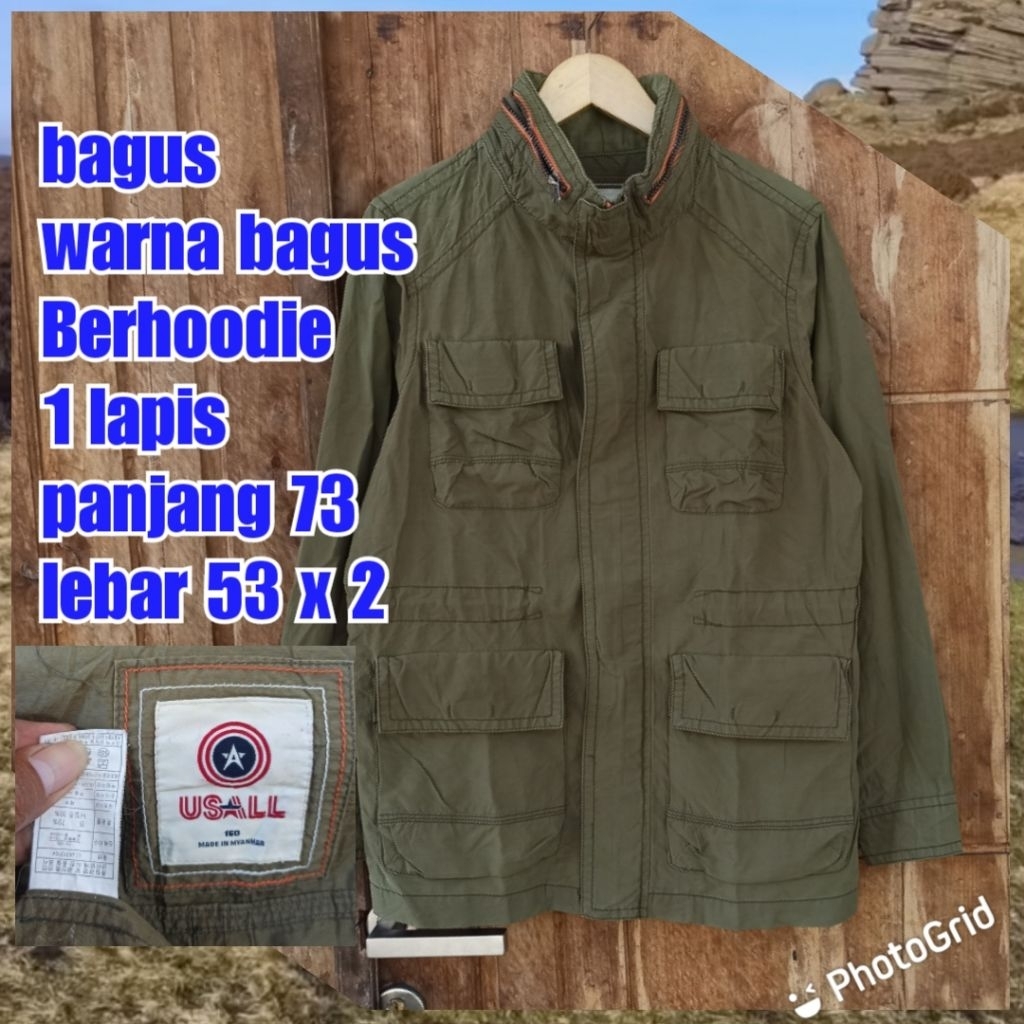 jaket parka army military green hijau m65 fashion usall hoodie